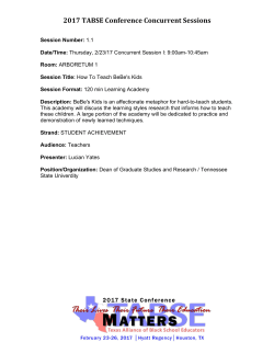 2017 TABSE Conference Concurrent Sessions
