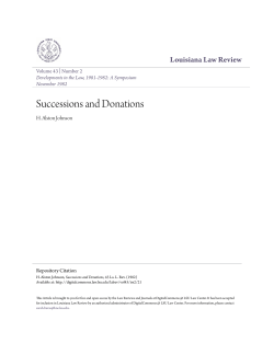 Successions and Donations - DigitalCommons @ LSU Law Center