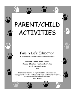 parent/child activities - San Diego Unified School District