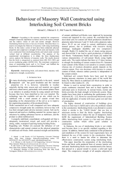 Behaviour of Masonry Wall Constructed using Interlocking Soil