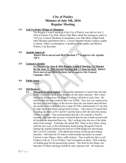 July 5, 2016 Minutes