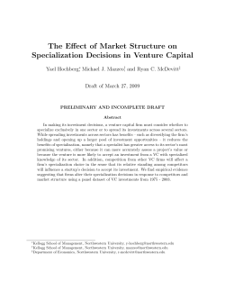 The Effect of Market Structure on Specialization Decisions in