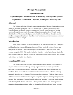 Drought Management Abstract Introduction Meaning of Drought