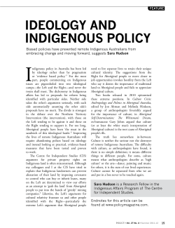 ideology and indigenous policy - The Centre for Independent Studies