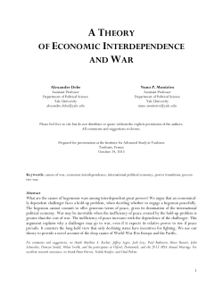 atheory of economic interdependence and war