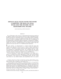 should legal rules favor the poor? clarifying the role of legal rules