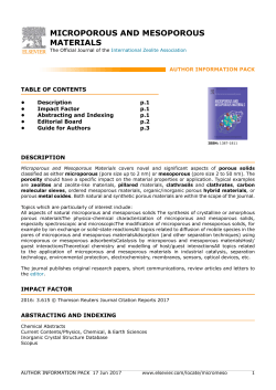 microporous and mesoporous materials