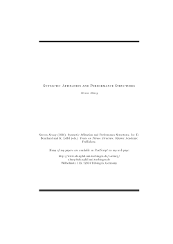 Syntactic Affixation and Performance Structures