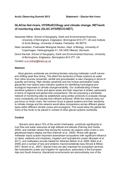 GLACier-fed rivers, HYDRoECOlogy and climate change