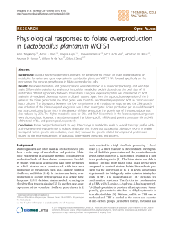 Physiological responses to folate overproduction in - Library