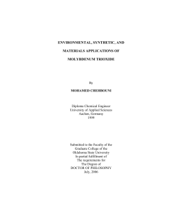 environmental, synthetic, and materials applications of molybdenum
