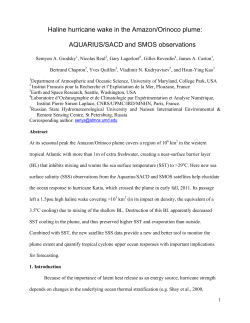 Orinoco River Plume affects the growth of hurricane Katia