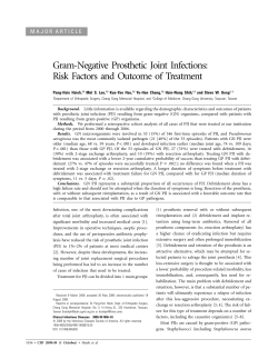 Gram-Negative Prosthetic Joint Infections: Risk Factors and