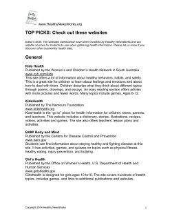 TOP PICKS: Check out these websites General