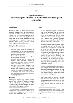 15 Tips for trainers: Introducing the `H-form`