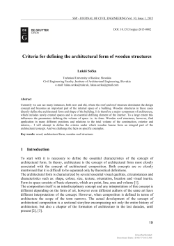 Criteria for defining the architectural form of wooden structures