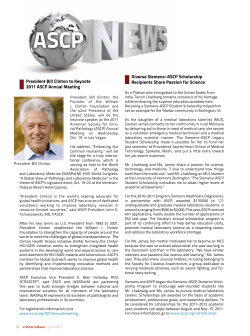 President Bill Clinton to Keynote 2011 ASCP Annual Meeting