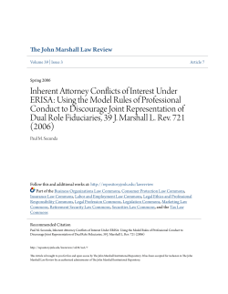 Inherent Attorney Conflicts of Interest Under ERISA