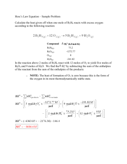 Hess`s Law Equation – Sample Problem Calculate the heat given off