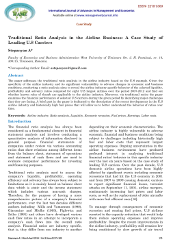 Traditional Ratio Analysis in the Airline Business
