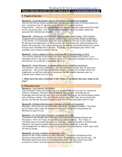 Historian Response to Treaty of Versailles