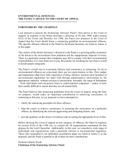 environmental offences: the panel`s advice to the court of appeal