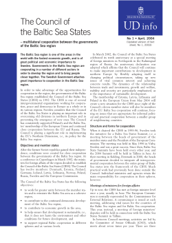 fact sheet: Council of the Baltic Sea States