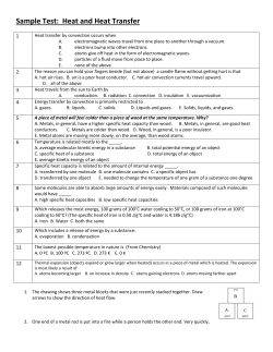 Sample Test: Heat and Heat Transfer
