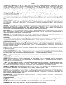 Purchase Order Terms