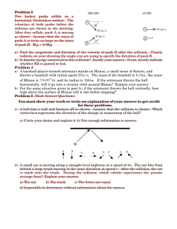 Problem 3 Two hockey pucks collide on a horizontal, frictionless