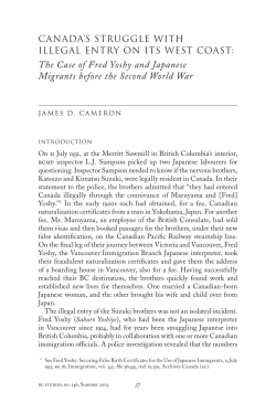 The Case of Fred Yoshy and Japanese Migrants