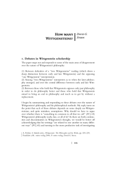 How many Wittgensteins? - UChicago Philosophy
