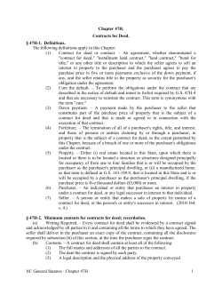 Chapter 47H. Contracts for Deed.