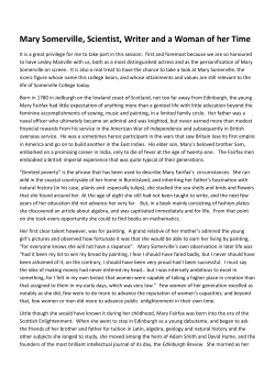 Mary Somerville, Scientist, Writer and a Woman of her Time