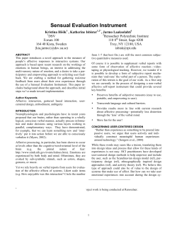 Sensual Evaluation Instrument