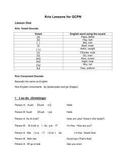 Krio Lessons - Restore Hope Sierra Leone