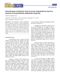 Esterification of Salicylic Acid via Acetic Anhydride for the