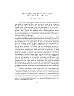 the thirteenth amendment and constitutional change