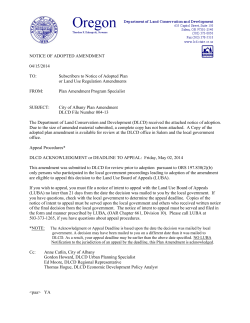 City of Albany Plan Amendment DLCD File Number