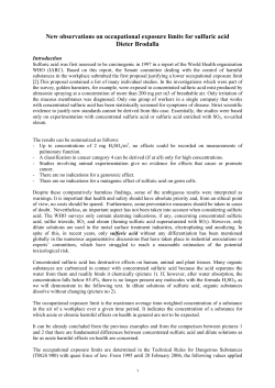 New observations on occupational exposure limits for sulfuric acid