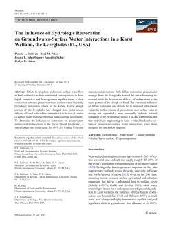 The Influence of Hydrologic Restoration on Groundwater