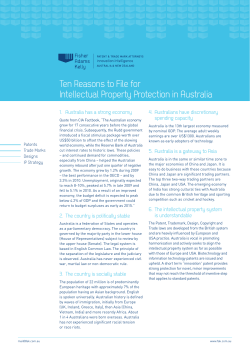 Ten Reasons to File for Intellectual Property Protection in Australia