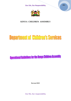 Our life, Our responsibility KENYA CHILDREN ASSEMBLY