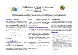Real Solutions to Polynomial Equations