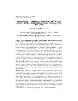 BIRD COMMUNITY DIFFERENCES IN MATURE AND SECOND