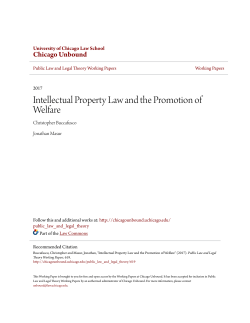 Intellectual Property Law and the Promotion of Welfare