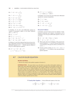 chapter 4.7: Cauchy-Euler Equations