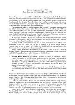 Honora Hogan (c.1834-1910) John Knox arrived Sydney 29 April 1850