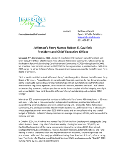 Jefferson`s Ferry Names Robert E. Caulfield