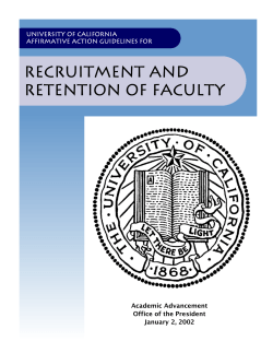 Affirmative Action Guidelines for Recruitment and Retention of Faculty